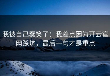 我被自己蠢笑了：我差点因为开云官网踩坑，最后一句才是重点
