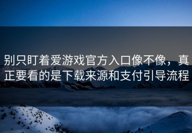别只盯着爱游戏官方入口像不像，真正要看的是下载来源和支付引导流程