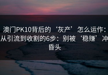 澳门PK10背后的‘灰产’怎么运作：从引流到收割的6步：别被‘稳赚’冲昏头